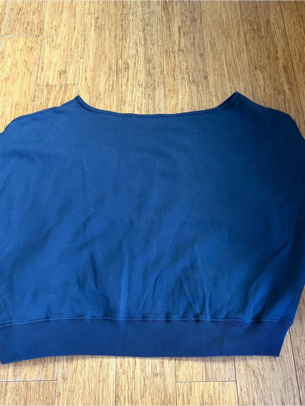 Hollister Navy 'PARIS' Off the Shoulder Sweatshirt - Picture 2 of 5